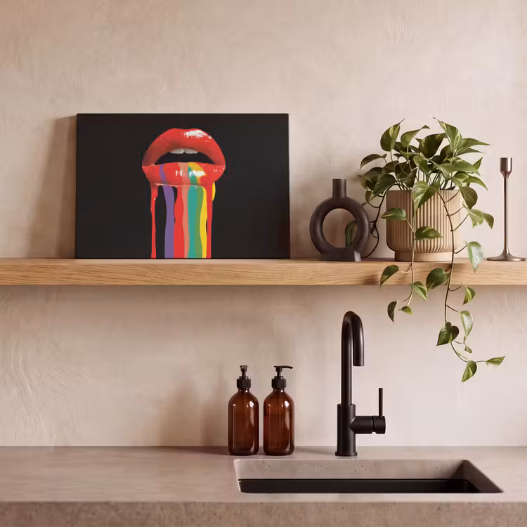 Lippen - Kleuren - Zwart canvas 2cm klein -closeup_print_DE
