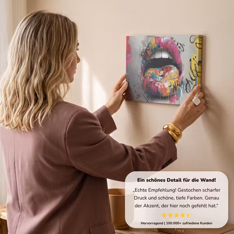 Lippen - Graffiti - Expressief canvas 2cm klein -Xsfeer7_DE