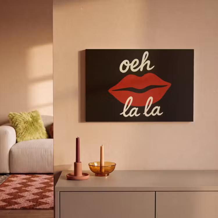 Lip - Rood - Quote canvas 2cm klein -sfeer1
