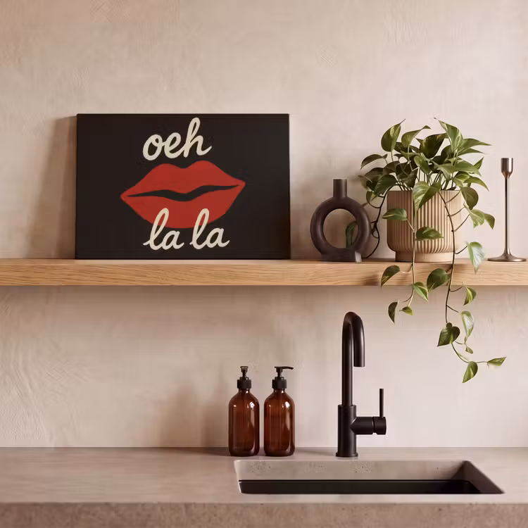 Lip - Rood - Quote canvas 2cm klein -sfeer6