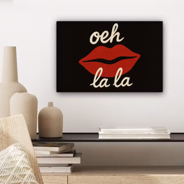 Lip - Rood - Quote canvas 2cm klein -closeup_print_DE