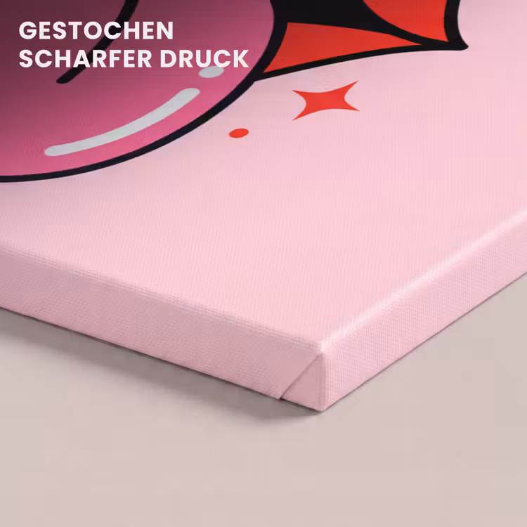 Lippen - Tong - Pop-art - Kleurrijk - Roze canvas 2cm klein -closeup_print_DE