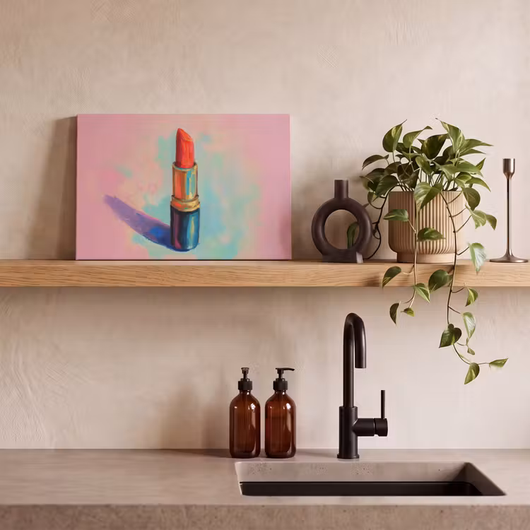 Lippenstift - Rood - Penseelstreken canvas 2cm klein -closeup_print_DE