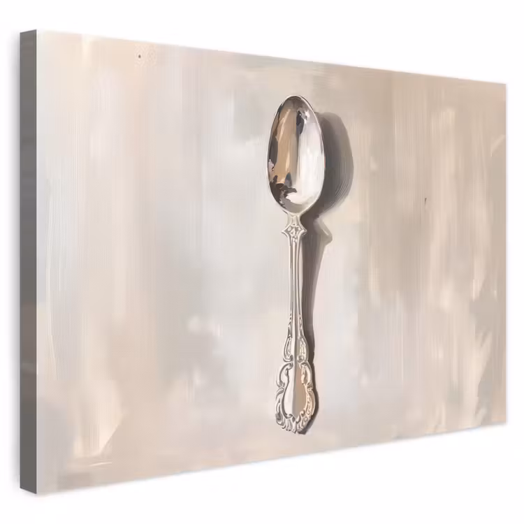 Lepel - Verf - Zilver canvas 2cm klein -3d