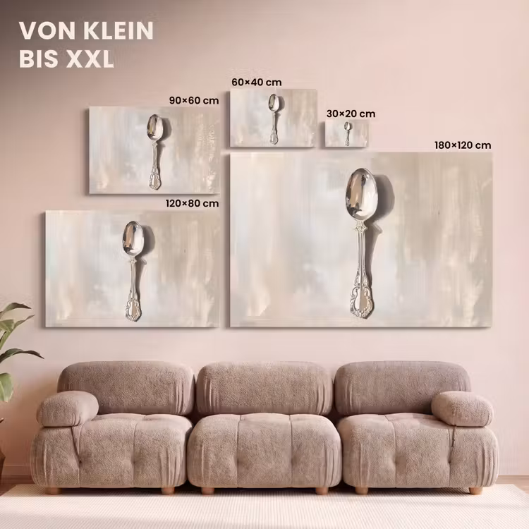 Lepel - Verf - Zilver canvas 2cm klein -Xsfeer8_DE