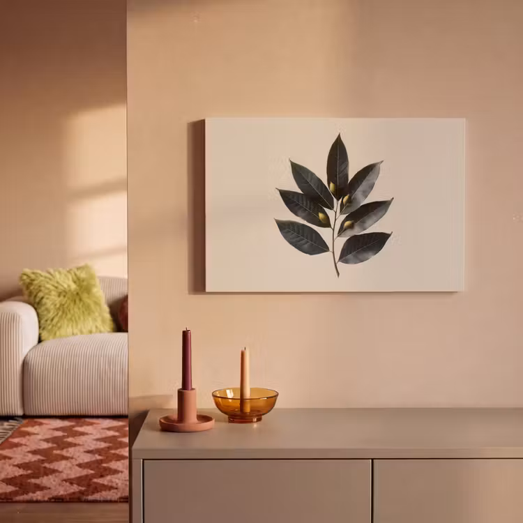 Laurierbladeren - Bloemknoppen - subtiel canvas 2cm klein -sfeer1