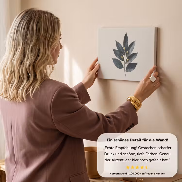 Laurierbladeren - Bloemknoppen - subtiel canvas 2cm klein -sfeer3
