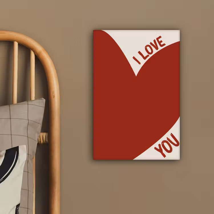 Loveyou - Rood - Hart canvas 2cm klein -sfeer6