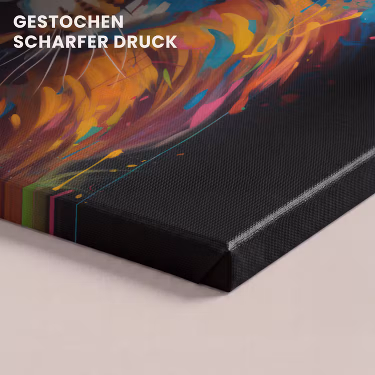 Leeuw - Graffiti - Dieren - Zwart canvas 2cm klein -uniquesellingpoint_afwerking-onlywow_DE