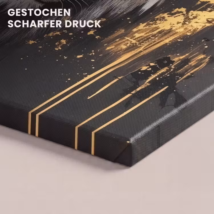Leeuw - Portret - Verfspatten - Grijs canvas 2cm klein -uniquesellingpoint_afwerking-onlywow_DE