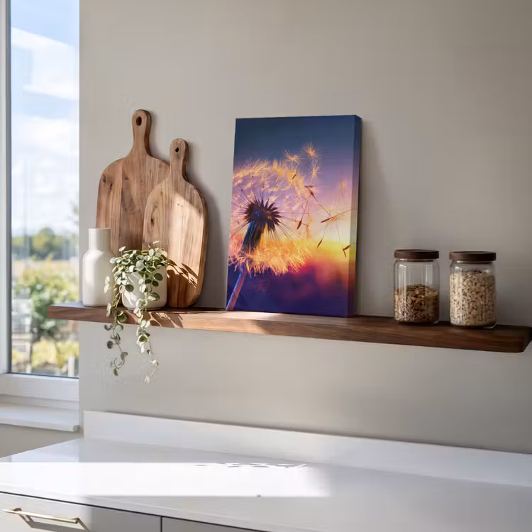 Paardenbloem - Bloemen - Zonsondergang - Horizon - Nacht canvas 2cm klein -uniquesellingpoint_afwerking-onlywow_DE