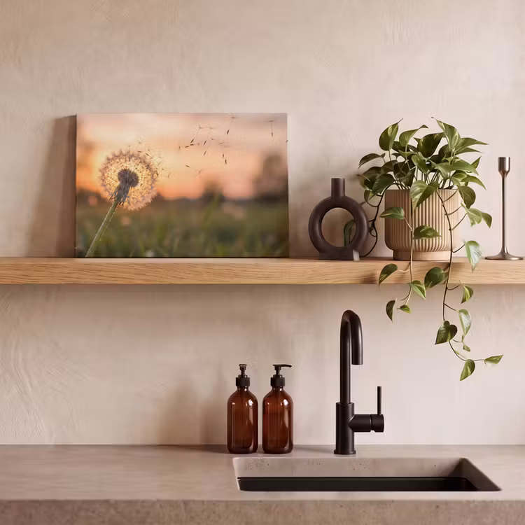 Paardenbloem - Zonsondergang - Veld canvas 2cm klein -closeup_print_DE
