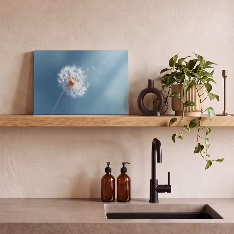 Paardenbloem - Wind - Blauw canvas 2cm klein -sfeer3