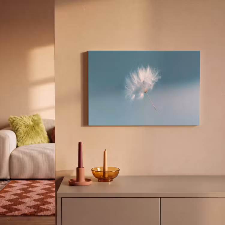 Paardenbloempluisje - Blauw - Lucht canvas 2cm klein -sfeer1