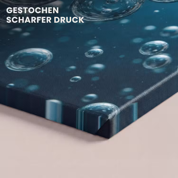 Luchtbellen - Dynamisch - Blauw canvas 2cm klein -closeup_print_DE