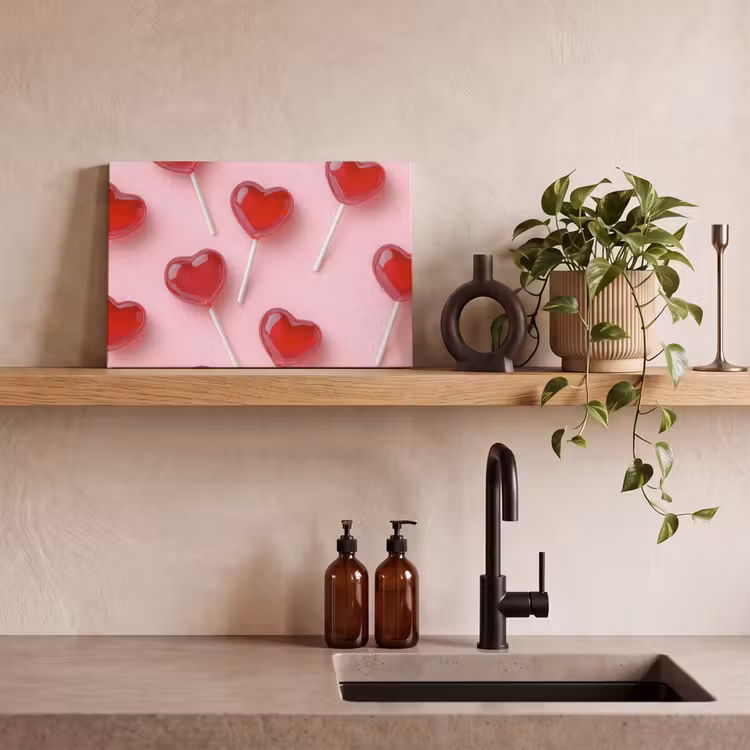 Lollies - Hartjes - Roze canvas 2cm klein -sfeer6