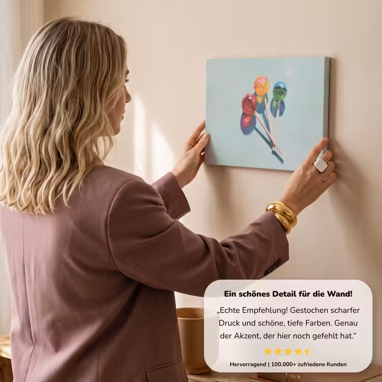Lollys - Schaduw - Drie - Blauw canvas 2cm klein -sfeer3