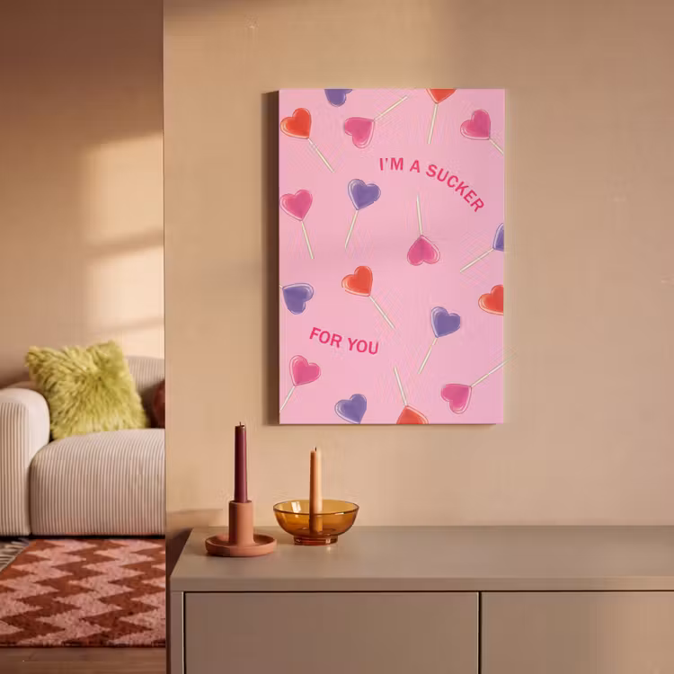 Lolly - Valentijn - Illustratie - Snoep canvas 2cm klein -sfeer1