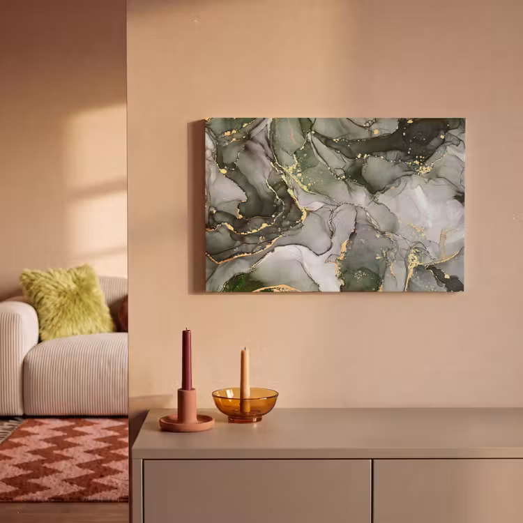 Luxe - Marmer - Groen canvas 2cm klein -sfeer1