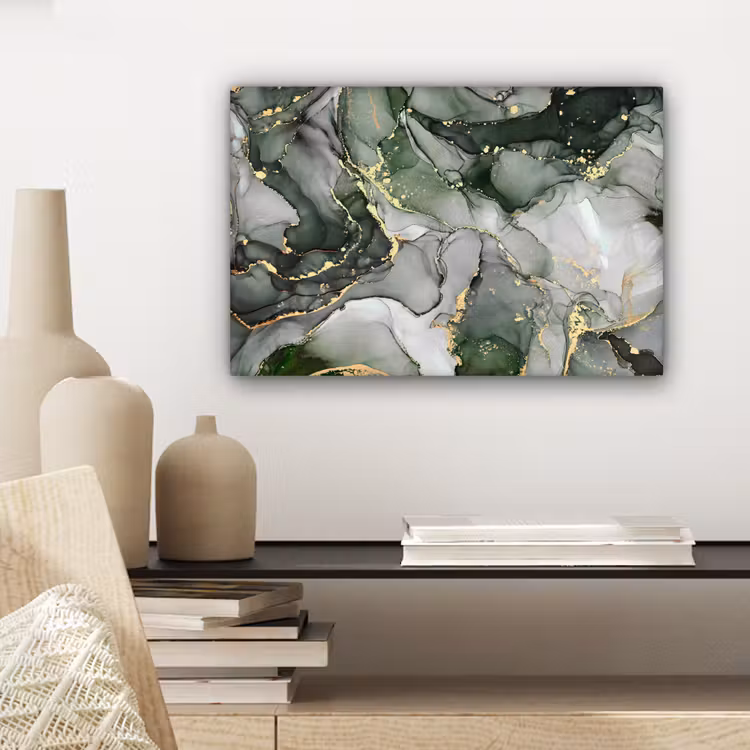 Luxe - Marmer - Groen canvas 2cm klein -sfeer6