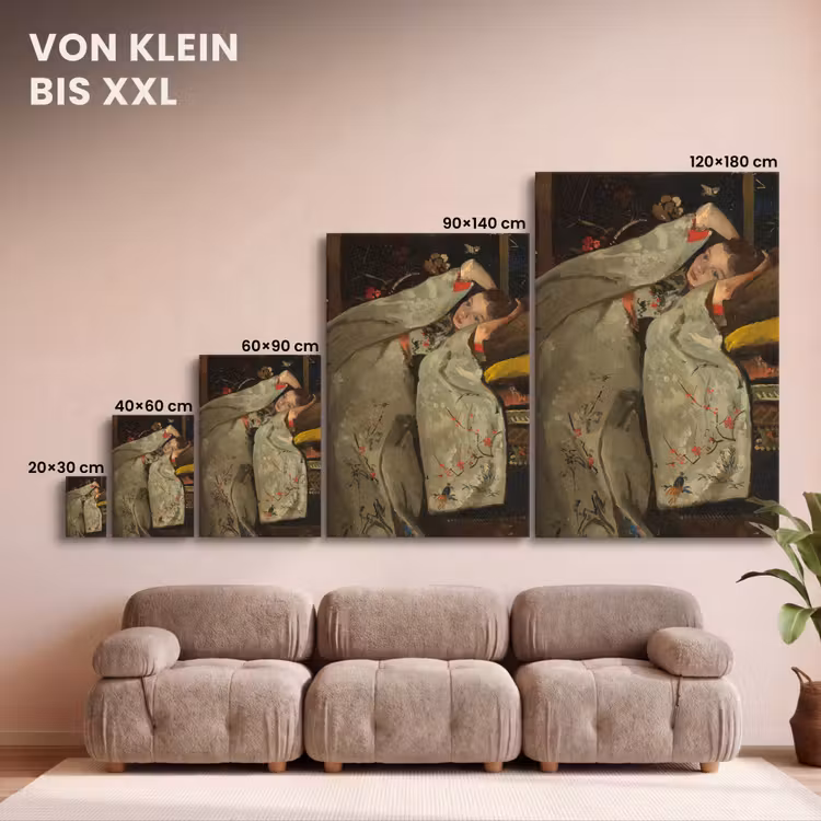 Meisje in witte kimono - Schilderij van George Hendrik Breitner canvas 2cm klein -Xsfeer8_DE