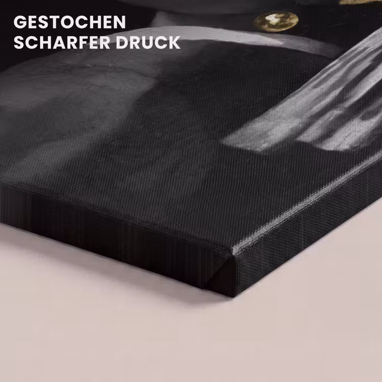 Meisje met de parel - Johannes Vermeer - Goud canvas 2cm klein -closeup_print_DE