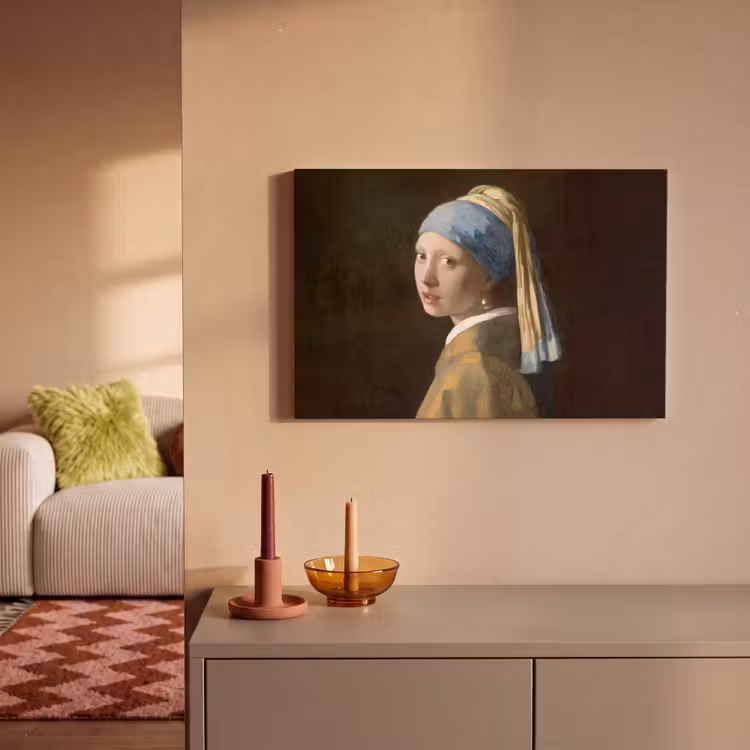 Meisje met de parel - Schilderij - Oude meesters - Vermeer canvas 2cm klein -sfeer1