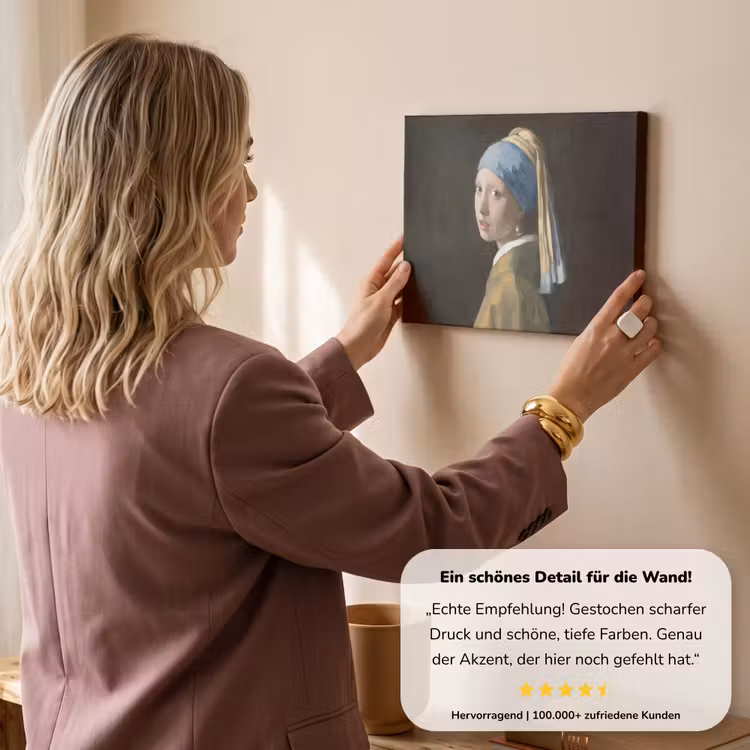 Meisje met de parel - Schilderij - Oude meesters - Vermeer canvas 2cm klein -Xsfeer7_DE