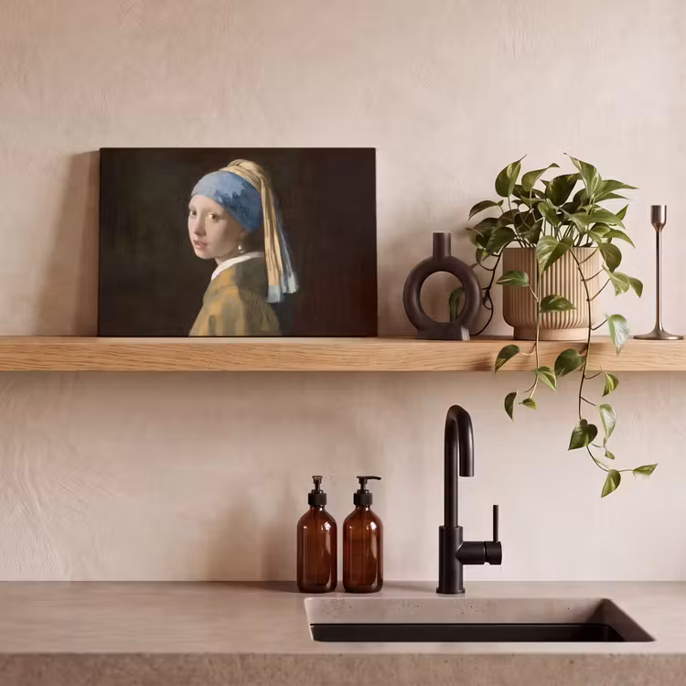Meisje met de parel - Schilderij - Oude meesters - Vermeer canvas 2cm klein -sfeer3