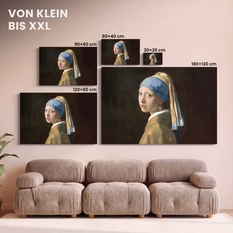 Meisje met de parel - Schilderij - Oude meesters - Vermeer canvas 2cm klein -Xsfeer8_DE
