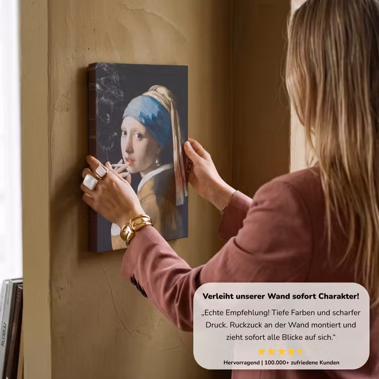 Meisje met de parel - Johannes Vermeer - Sigaretten canvas 2cm klein -Xsfeer7_DE