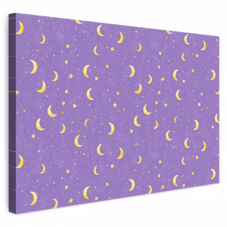 Manen - Sterren - Paars canvas 2cm klein 34 -3d
