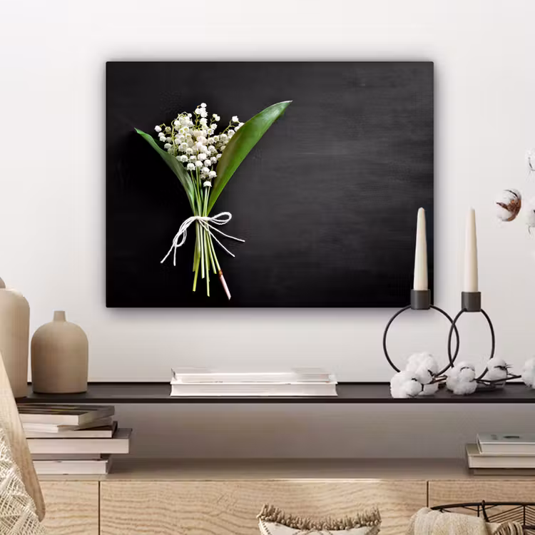 Lelietjes van dalen - Bloemen - Strik - Flora canvas 2cm klein -closeup_print_DE