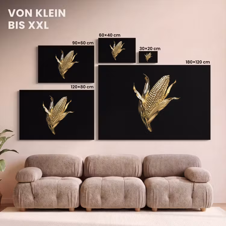 Mais - Eten - Goud - Zwart canvas 2cm klein -Xsfeer8_DE