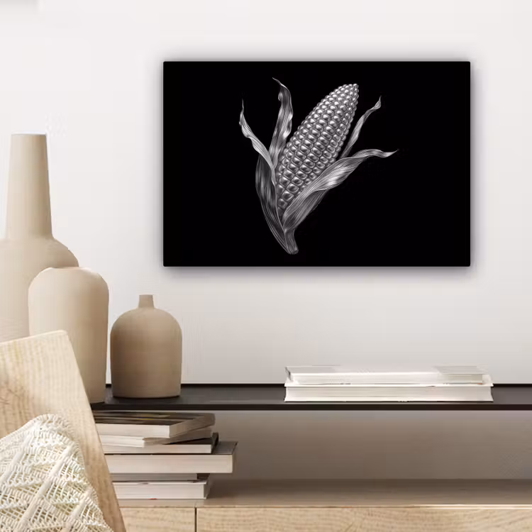 Maïskolf - Glanzend metaal - Elegant canvas 2cm klein -closeup_print_DE