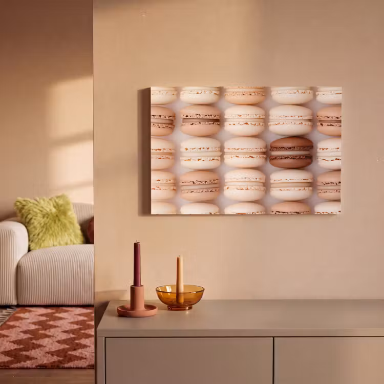 Macarons - Beige - Bruin canvas 2cm klein -sfeer1