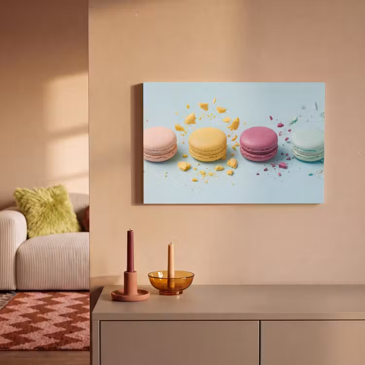 Macarons - Kleurrijk - Pastel canvas 2cm klein -sfeer1
