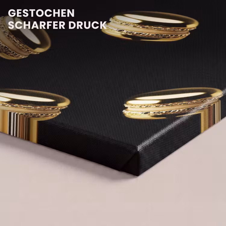 Macarons - Patroon - Goud - Zwart canvas 2cm klein -uniquesellingpoint_afwerking-onlywow_DE