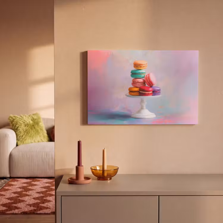 Macarons - Schaal - Pastel - Kleurrijk canvas 2cm klein -sfeer1