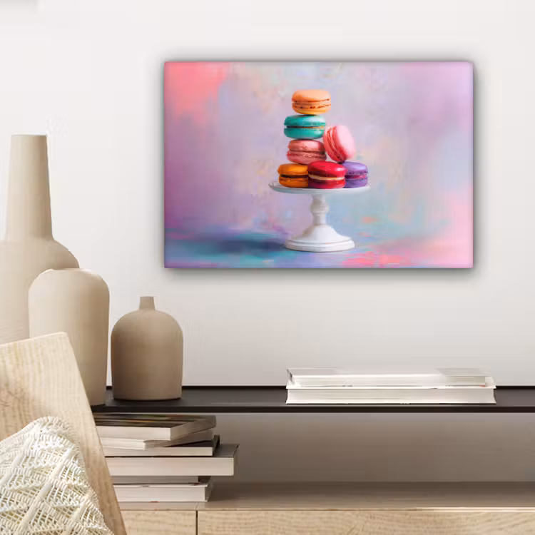 Macarons - Schaal - Pastel - Kleurrijk canvas 2cm klein -closeup_print_DE
