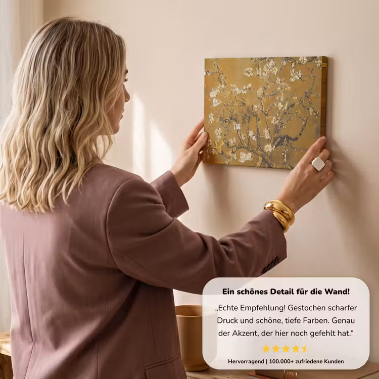 Amandelbloesem - Kunst - Van Gogh - Goud canvas 2cm klein -sfeer3