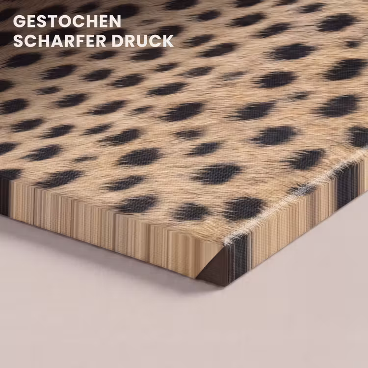 Vacht - Jachtluipaard - Zwart - Wit canvas 2cm klein -uniquesellingpoint_afwerking-onlywow_DE