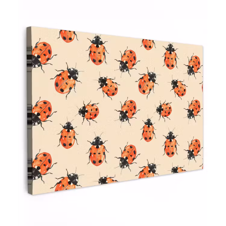 Lieveheersbeestjes - Patroon - Rood canvas 2cm klein 34 -z3d