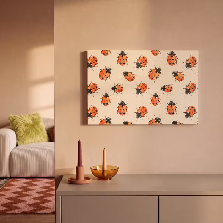 Lieveheersbeestjes - Patroon - Rood canvas 2cm klein 34 -sfeer1
