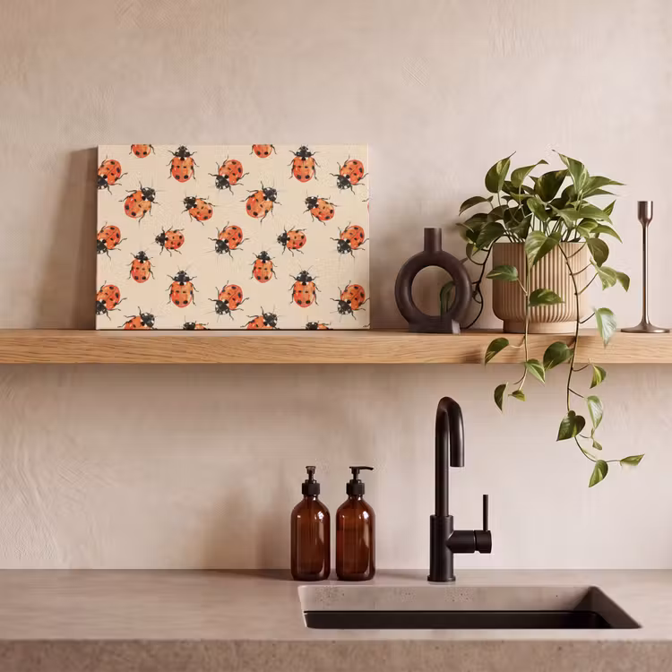 Lieveheersbeestjes - Patroon - Rood canvas 2cm klein 34 -sfeer3