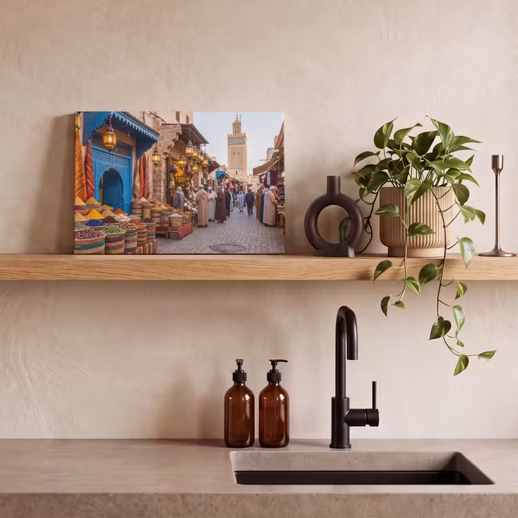 Leinwandbild - Markt – Orientalisch – Farbenfroh - Markt - Oosters - Kleurrijk canvas 2cm klein