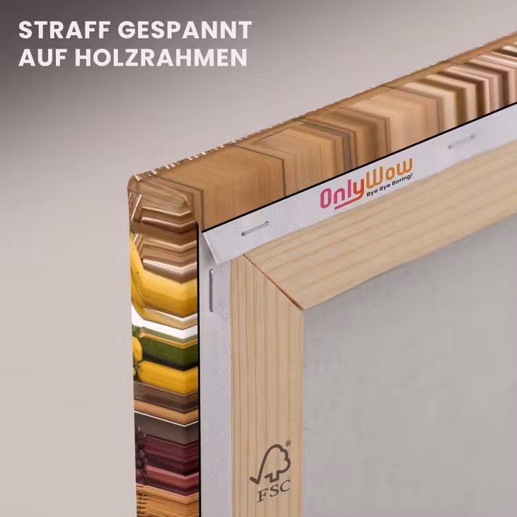 Leinwandbild - Marktstand – Obst – Frisch - Marktkraam - Fruit - Vers canvas 2cm klein