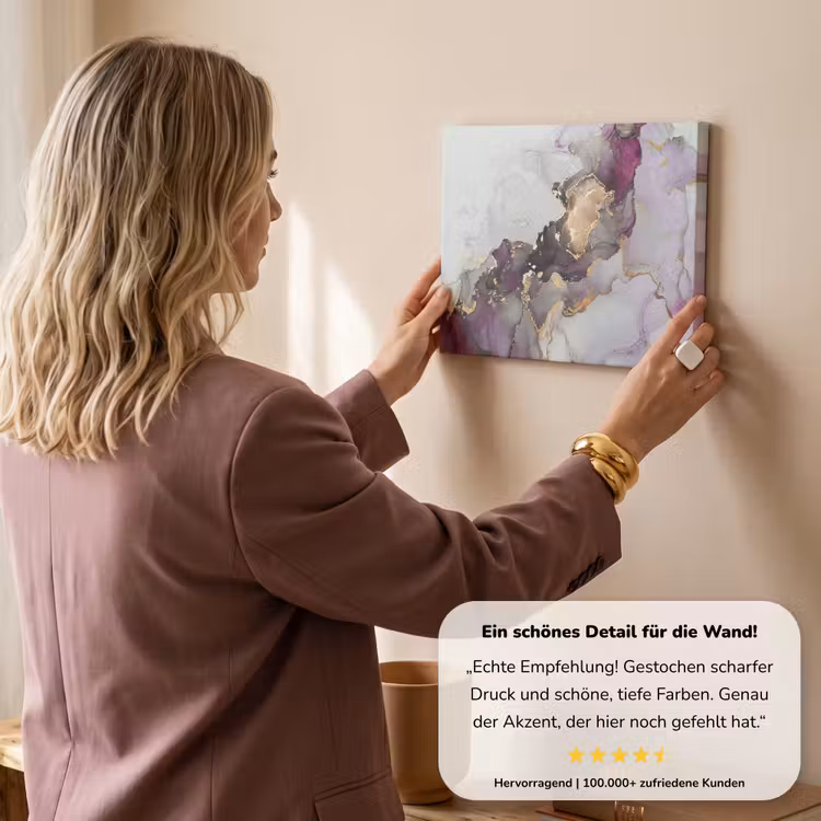 Marmer - Abstract - Goud - Paars canvas 2cm klein -Xsfeer7_DE