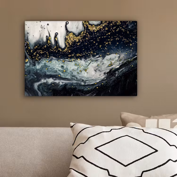 Marmer - Abstract - Goud - Luxe canvas 2cm klein -sfeer6