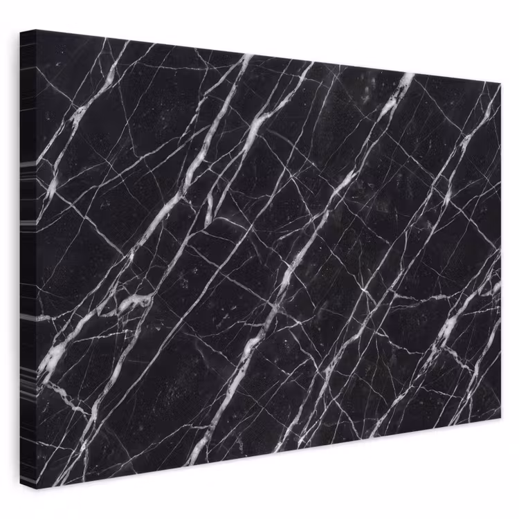 Marmer - Aders - Abstract - Zwart canvas 2cm klein -3d